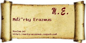 Márky Erazmus névjegykártya